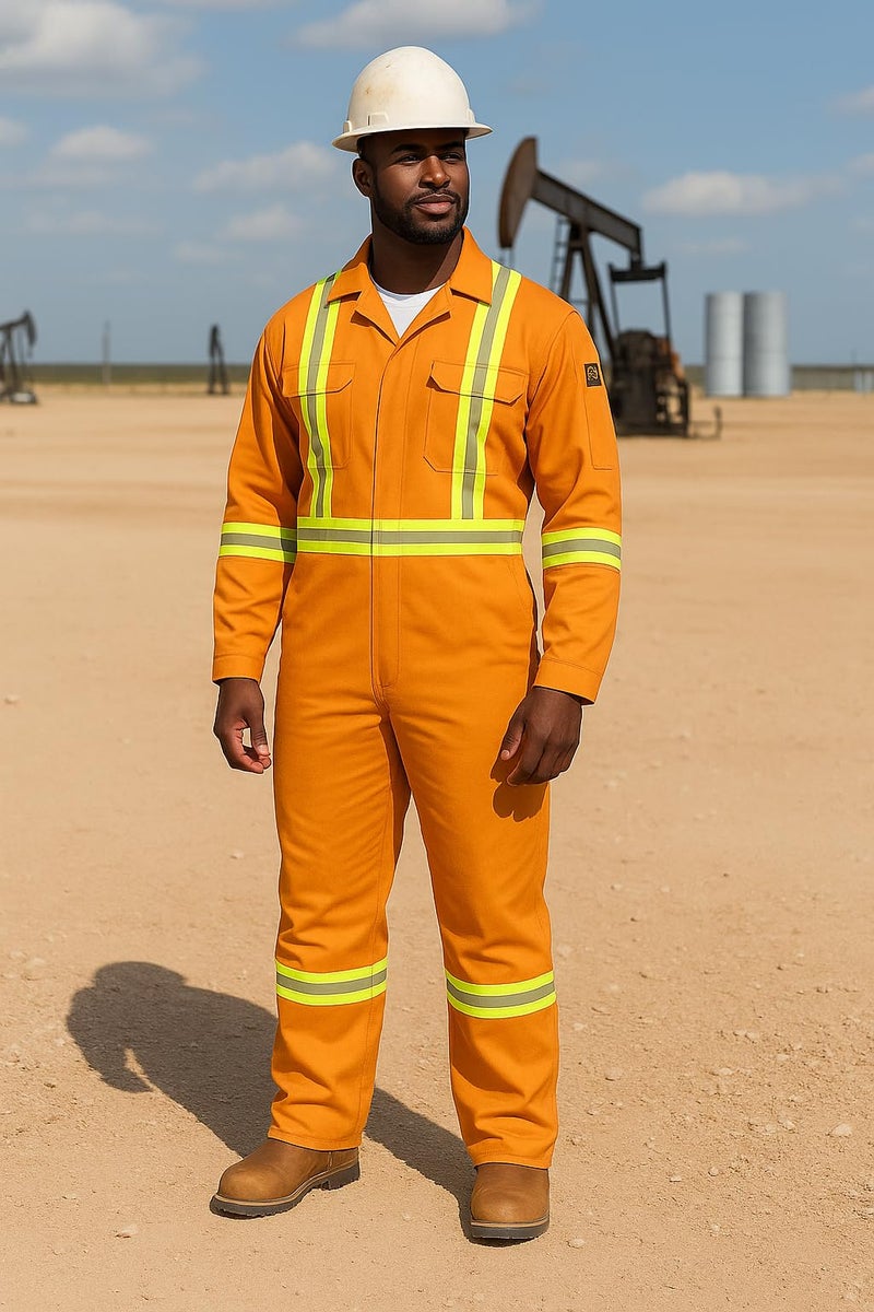 Just In Trend Flame Resistant FR High Visibility Hi Vis Coverall - 88% C/12% N (3X-Large, Orange) - Image 2